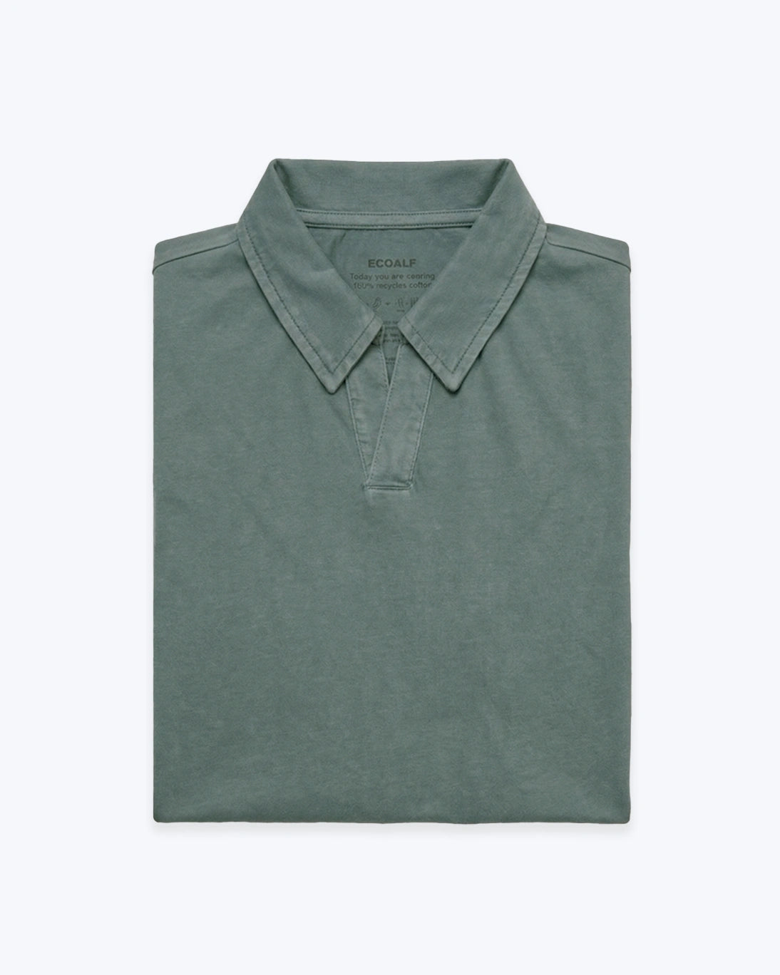 POLO JERSEY DE MANGA CORTA VERDE OSCURO  ECOALF