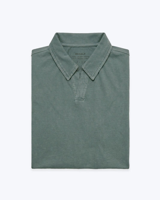 POLO JERSEY DE MANGA CORTA VERDE OSCURO  ECOALF