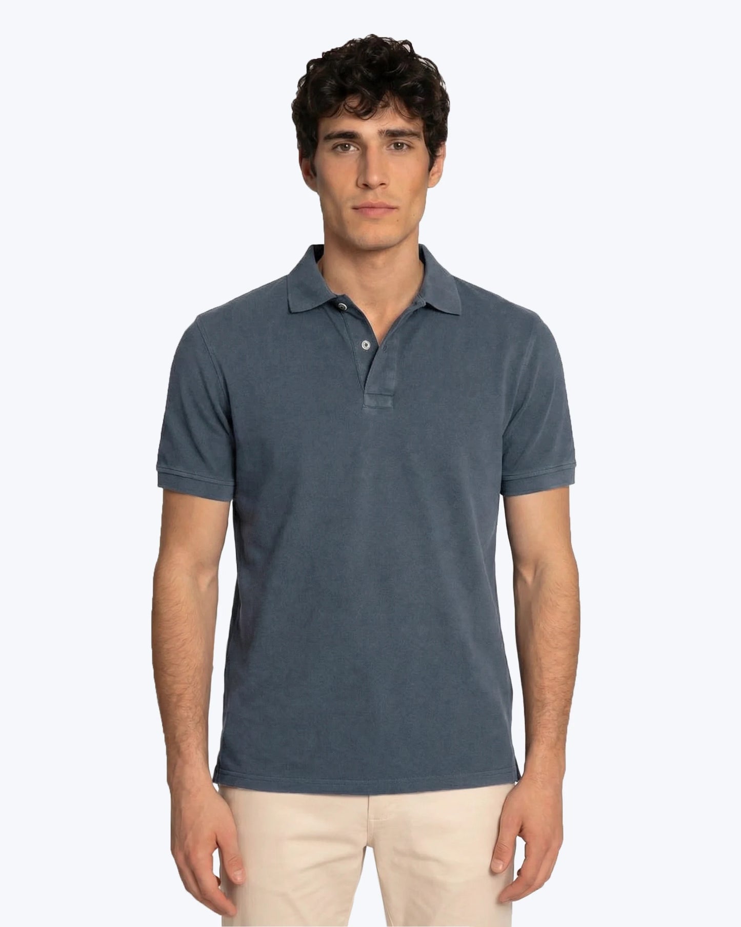POLO DE MANGA CORTA DE PIQUÉ AZUL OSCURO TWAY