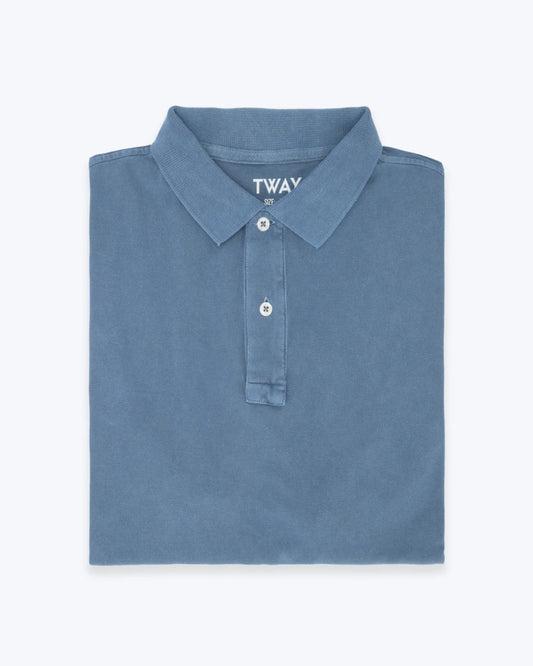 POLO DE MANGA CORTA DE PIQUÉ AZUL TWAY