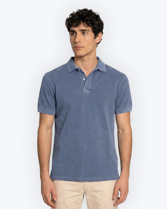 POLO DE MANGA CORTA DE PIQUÉ AZUL TWAY