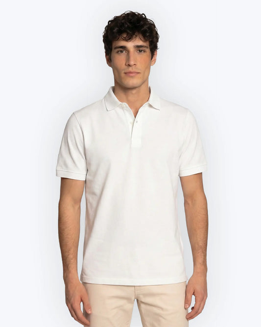 POLO DE MANGA CORTA DE PIQUÉ BLANCO TWAY