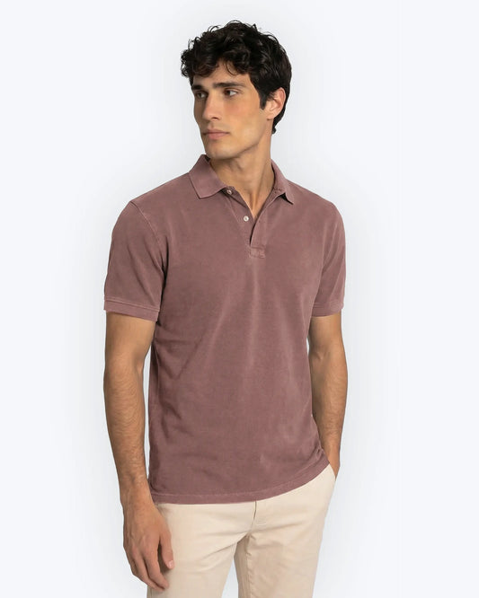 POLO DE MANGA CORTA DE PIQUÉ BURDEOS TWAY