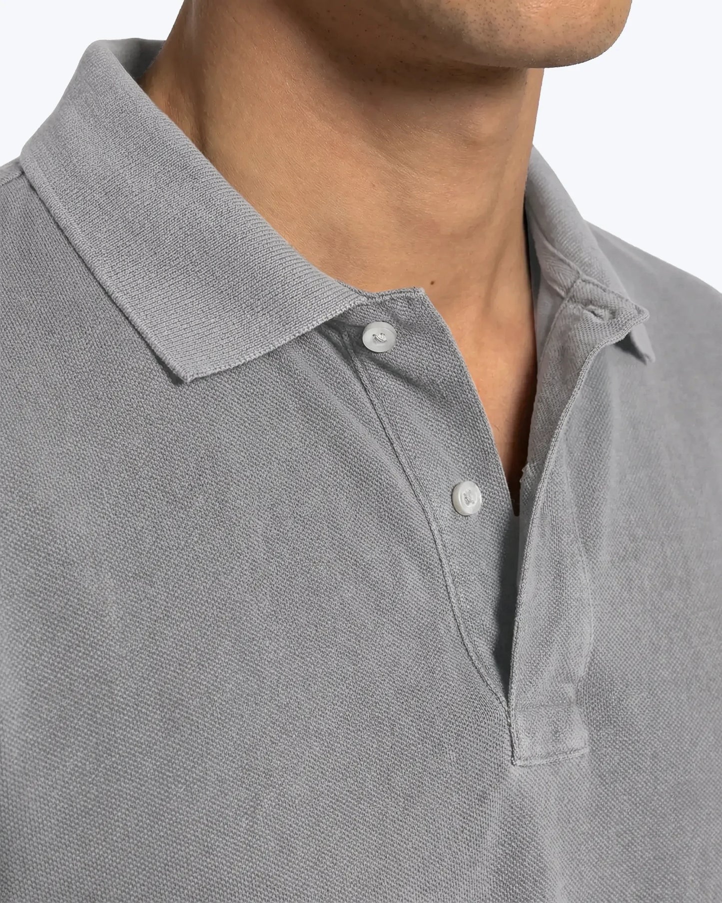POLO DE MANGA CORTA DE PIQUÉ GRIS TWAY