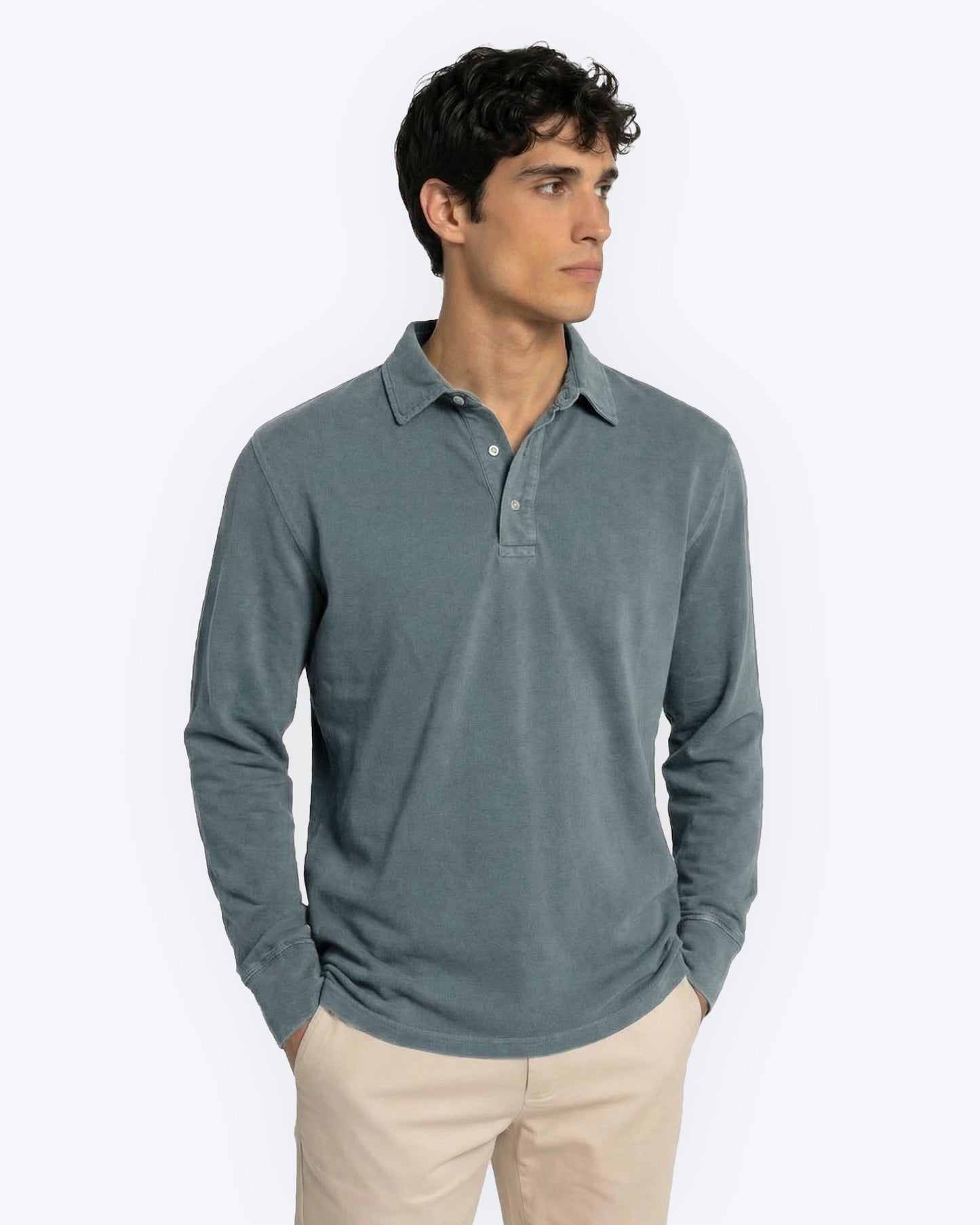 POLO DE MANGA LARGA VERDE TWAY