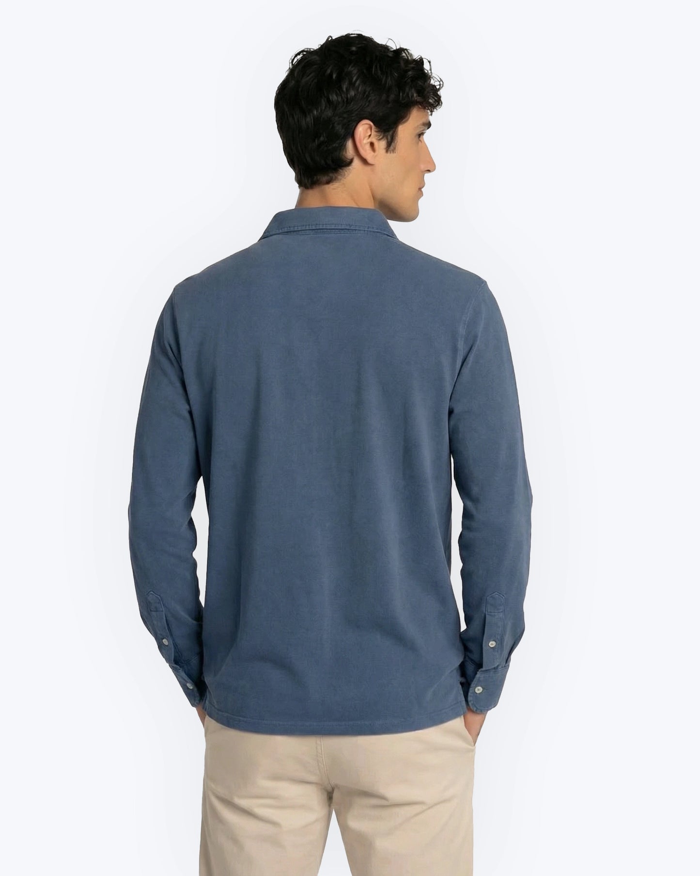 POLO DE MANGA LARGA AZUL TWAY