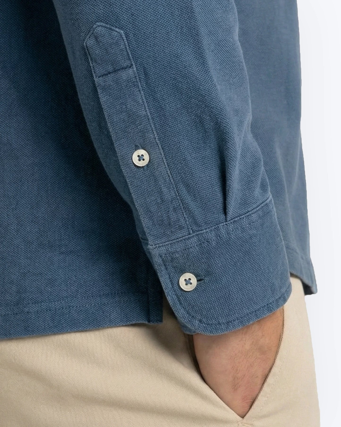 POLO DE MANGA LARGA AZUL TWAY