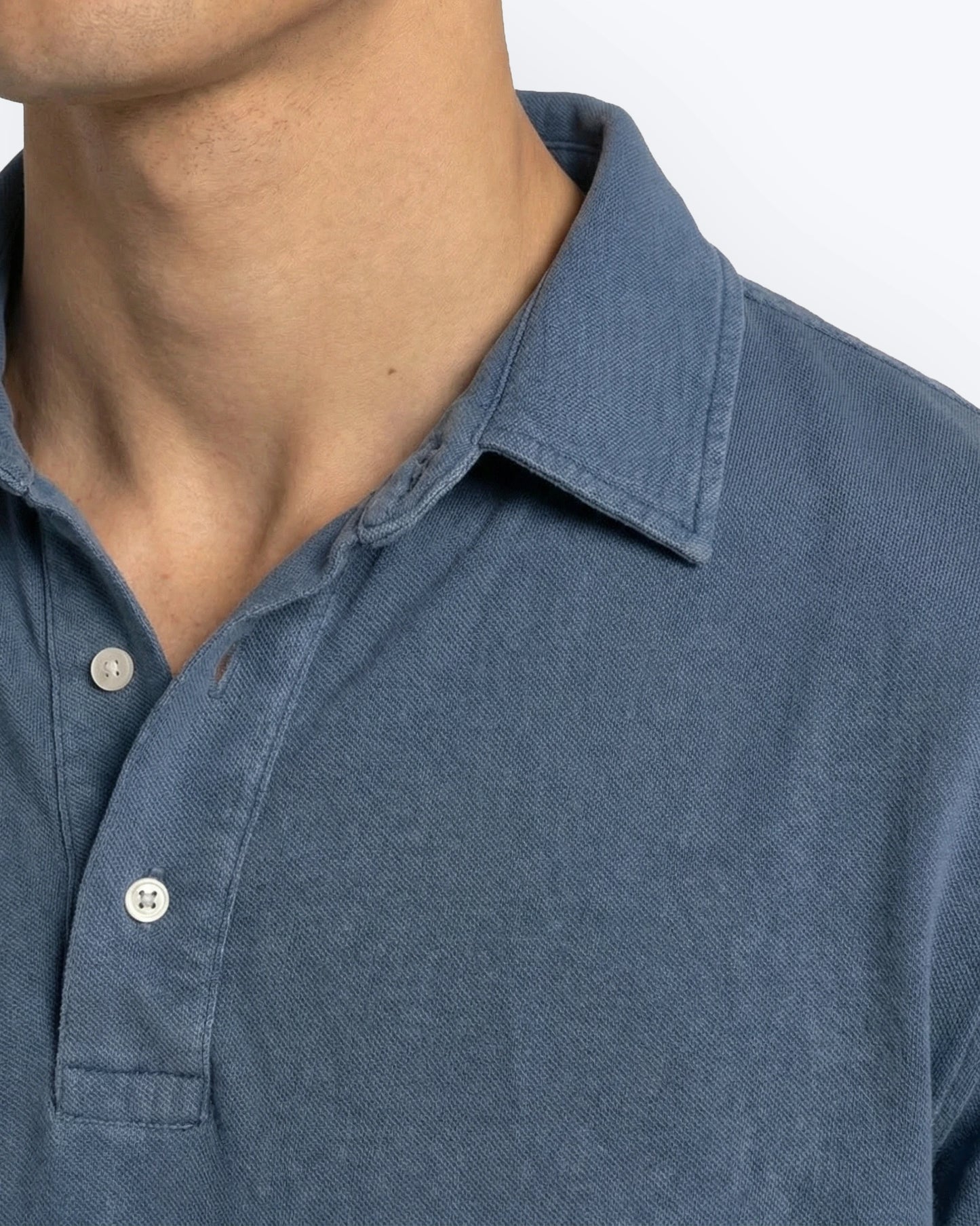 POLO DE MANGA LARGA AZUL TWAY