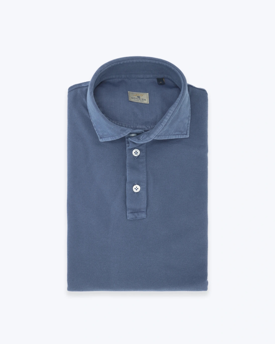 POLO DE MANGA CORTA DE PIQUÉ AZUL SONRISA