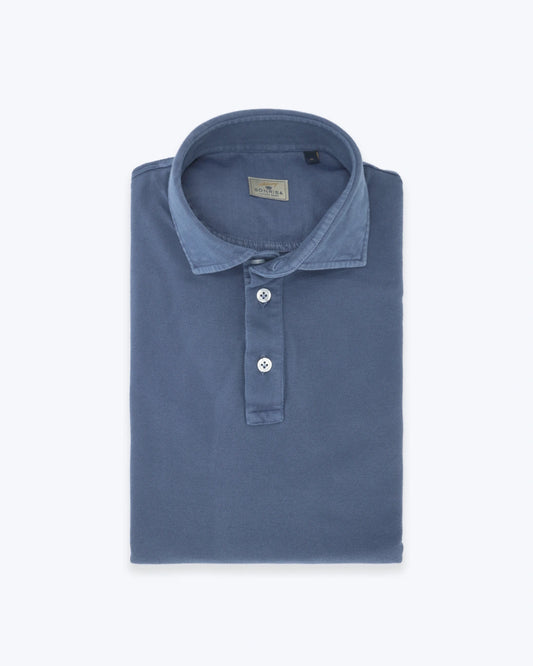 POLO DE MANGA CORTA DE PIQUÉ AZUL SONRISA