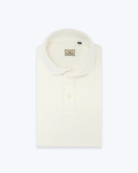 POLO DE MANGA CORTA DE PIQUÉ BLANCO SONRISA