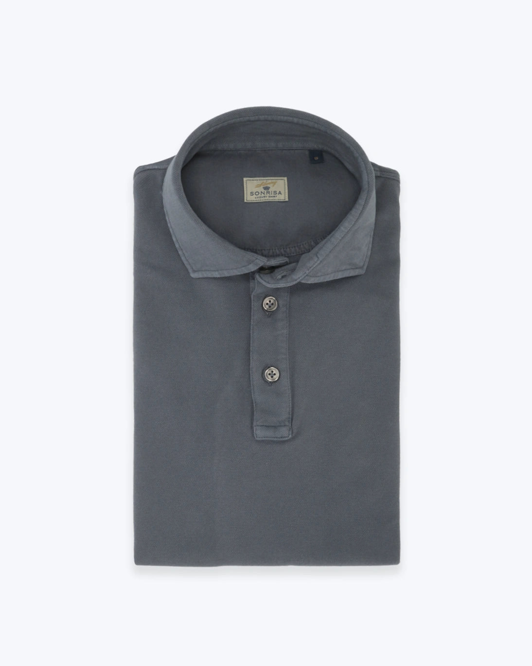 POLO DE MANGA CORTA DE PIQUÉ GRIS SONRISA