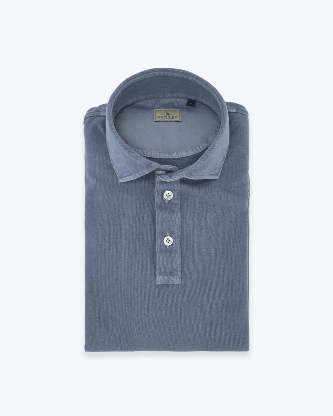 POLO DE MANGA CORTA DE PIQUÉ AZUL MEDIO SONRISA