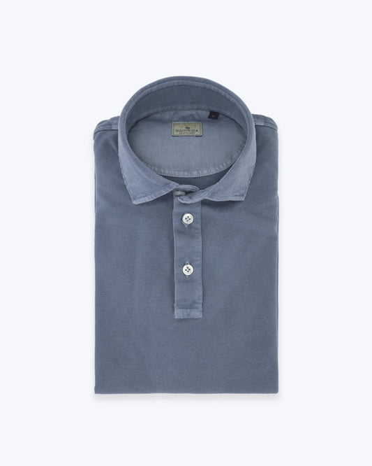 POLO DE MANGA CORTA DE PIQUÉ AZUL MEDIO SONRISA