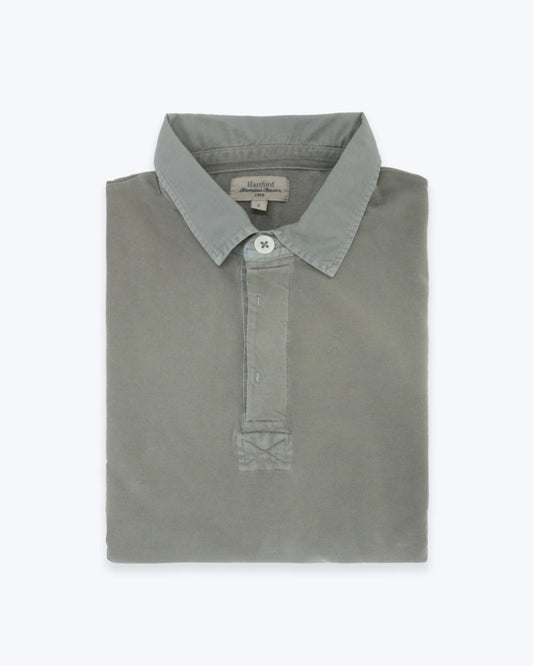 SUDADERA VERDE CON CUELLO POLO HARTFORD