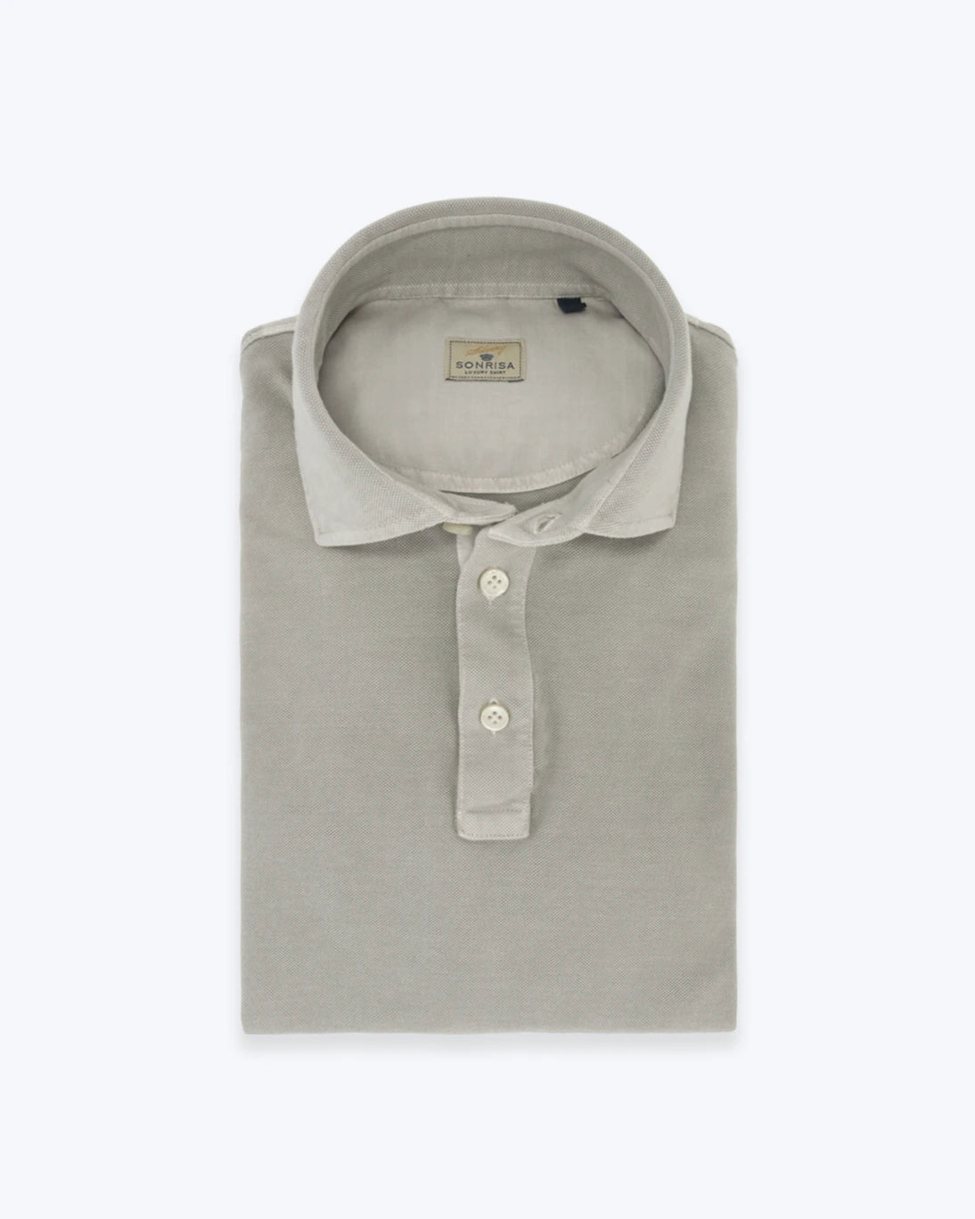 POLO DE MANGA CORTA PIQUÉ GRIS SONRISA