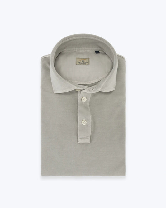 POLO DE MANGA CORTA PIQUÉ GRIS SONRISA