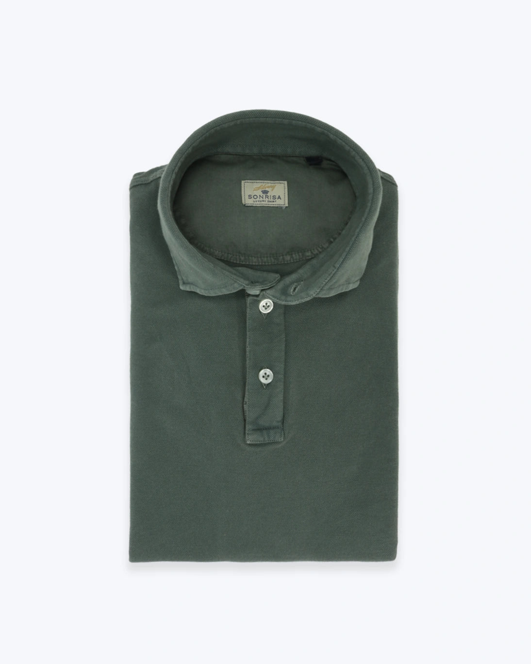 POLO DE MANGA CORTA PIQUÉ VERDE OSCURO SONRISA