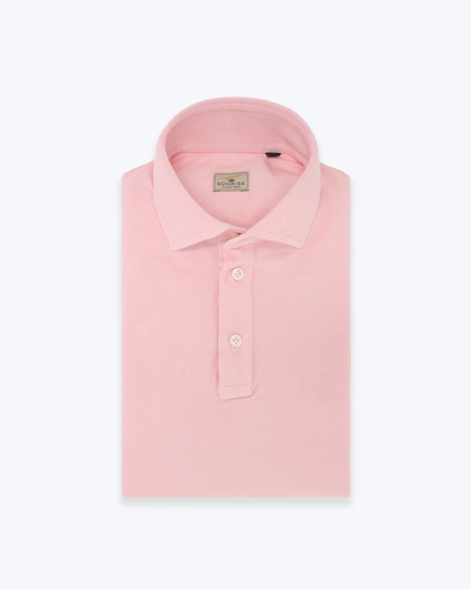 POLO DE MANGA CORTA DE PIQUÉ ROSA CLARO SONRISA