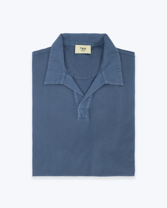POLO DE JERSEY MANGA CORTA AZUL MEDIO TWAY