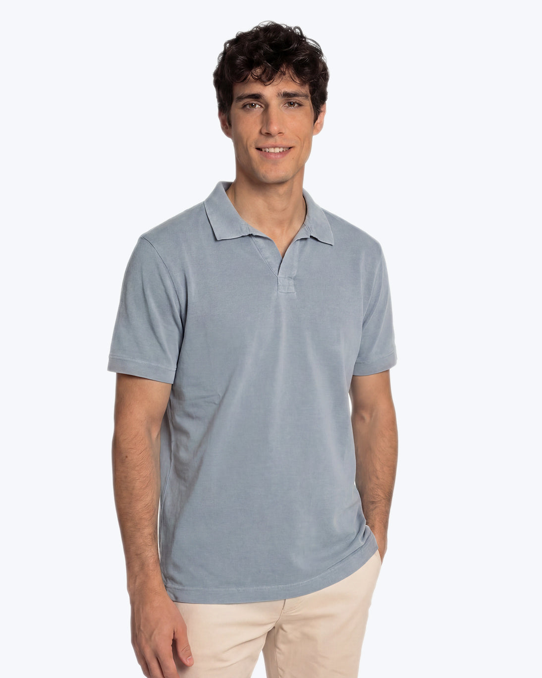 POLO DE JERSEY MANGA CORTA AZUL GRISÁCEO TWAY