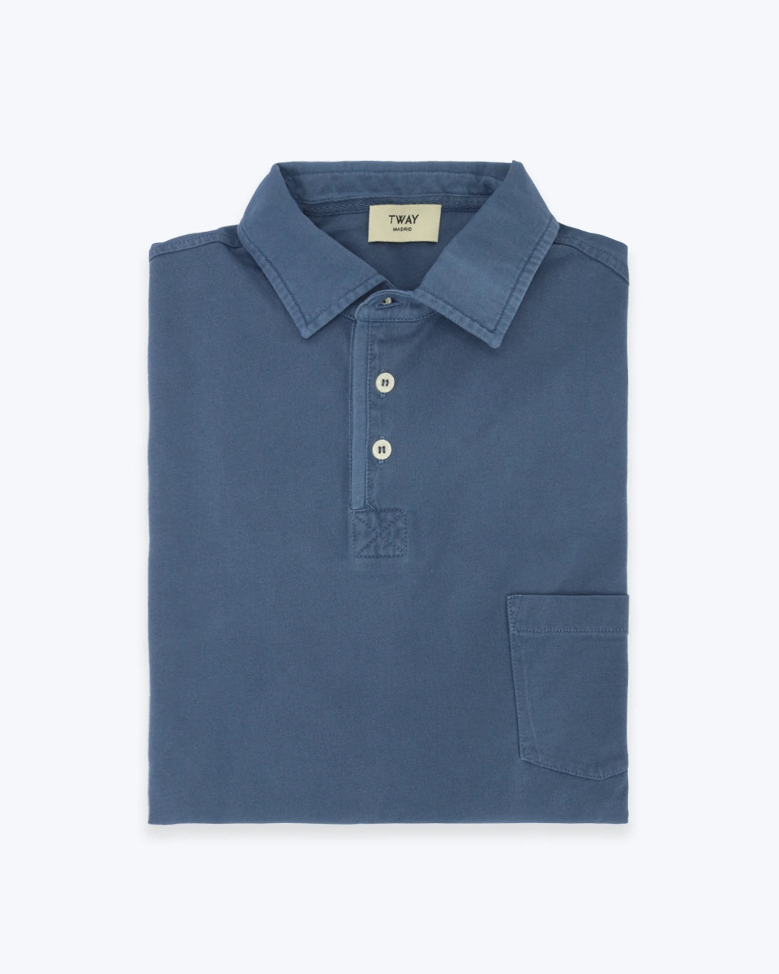 POLO DE MANGA LARGA JERSEY AZUL MEDIO TWAY
