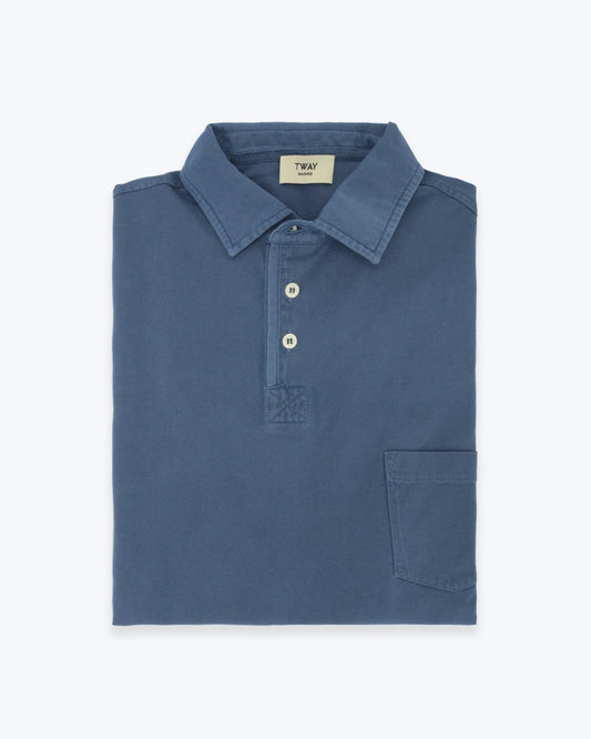 POLO DE MANGA LARGA JERSEY AZUL MEDIO TWAY