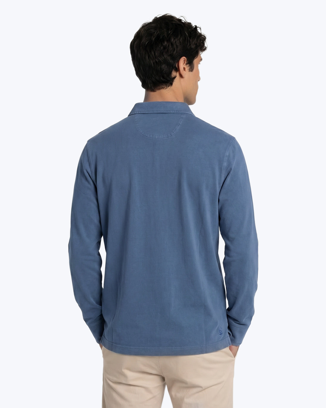 POLO DE MANGA LARGA JERSEY AZUL MEDIO TWAY