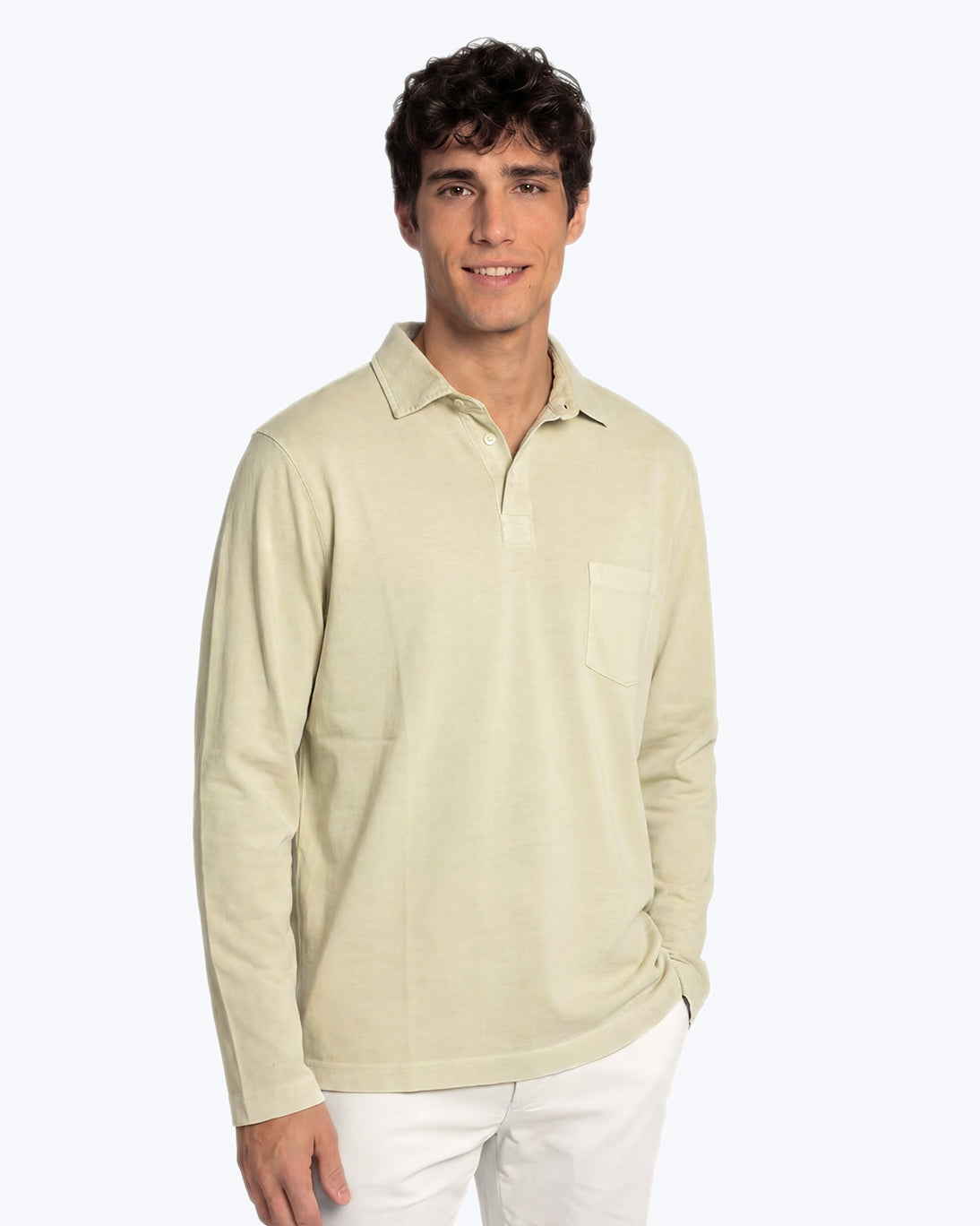 POLO DE MANGA LARGA JERSEY BEIGE TWAY