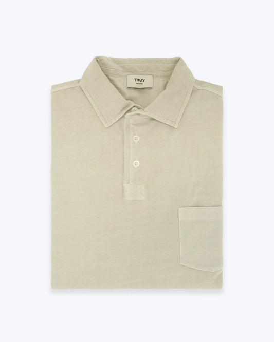 POLO DE MANGA LARGA JERSEY BEIGE TWAY