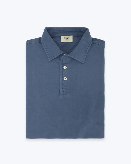 POLO DE JERSEY MANGA CORTA AZUL MEDIO TWAY