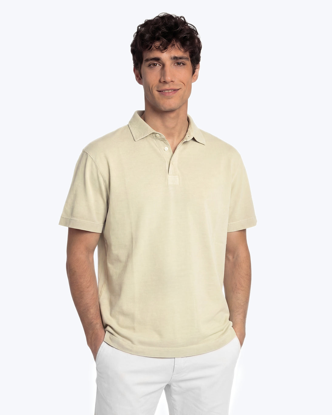 POLO DE JERSEY MANGA CORTA BEIGE TWAY