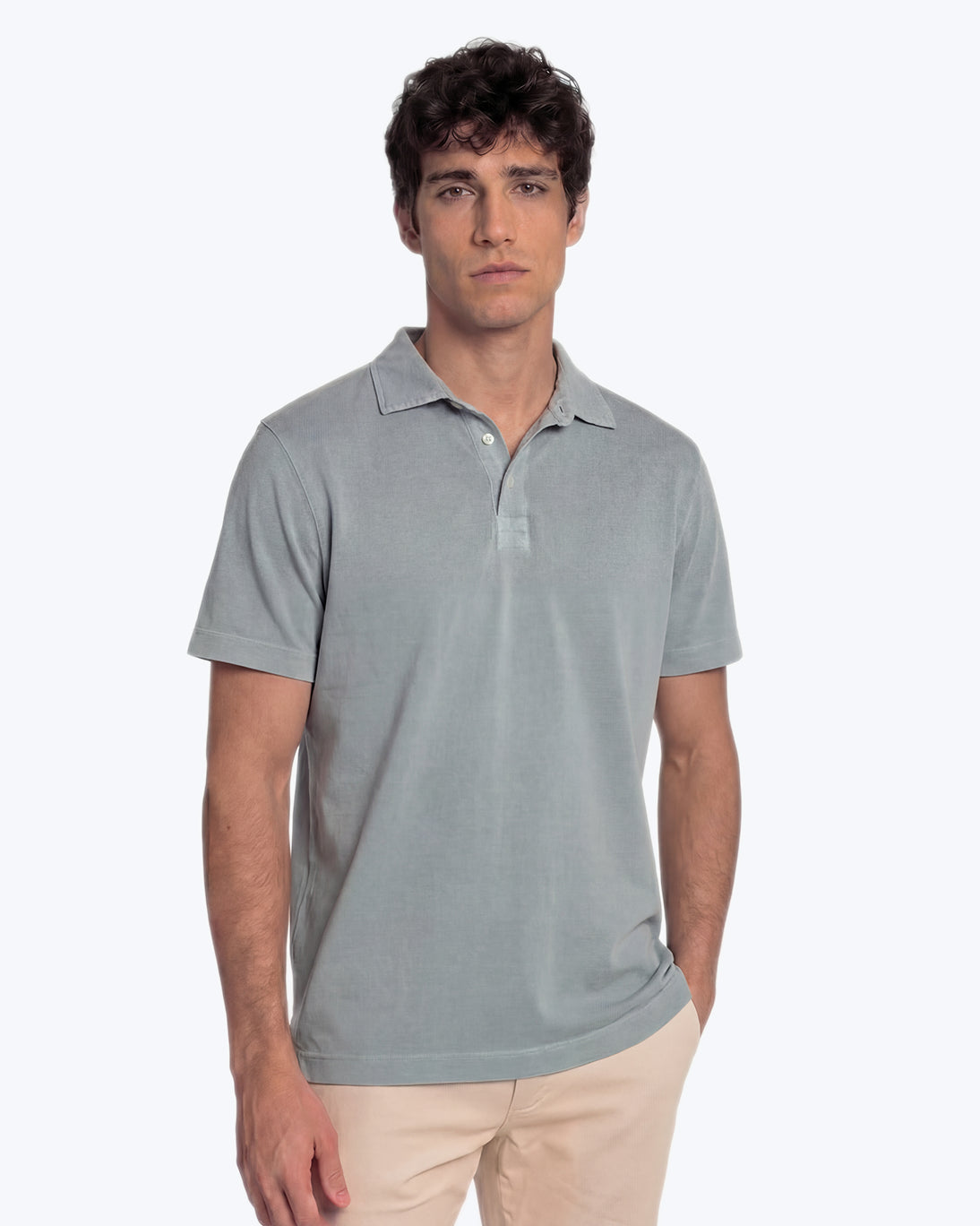 POLO DE JERSEY MANGA CORTA VERDE GRISÁCEO TWAY