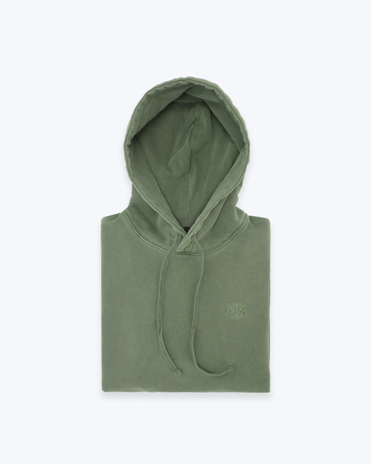 SUDADERA VERDE CON CAPUCHA DEUS