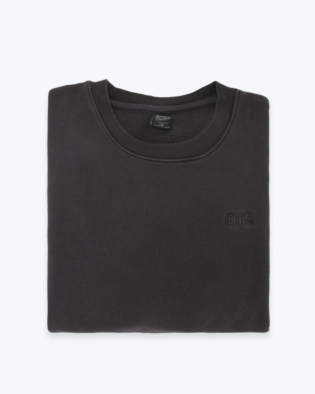 SUDADERA CON CUELLO REDONDO GRIS OSCURA  DEUS