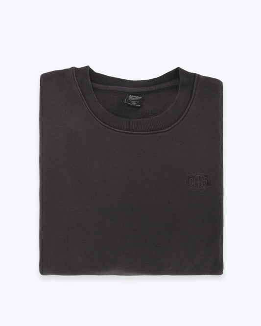 SUDADERA CON CUELLO REDONDO GRIS OSCURA  DEUS