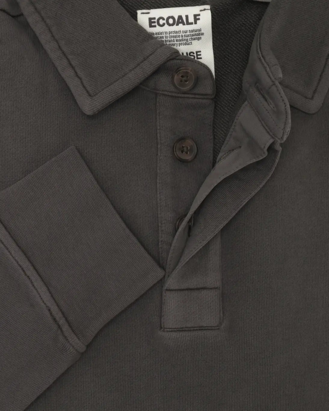 SUDADERA DE CUELLO POLO GRIS ECOALF