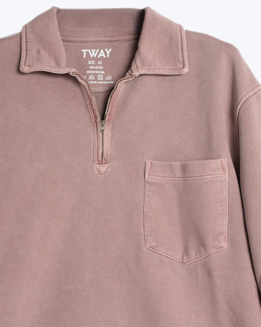 SUDADERA ROSA CON CUELLO POLO TWAY