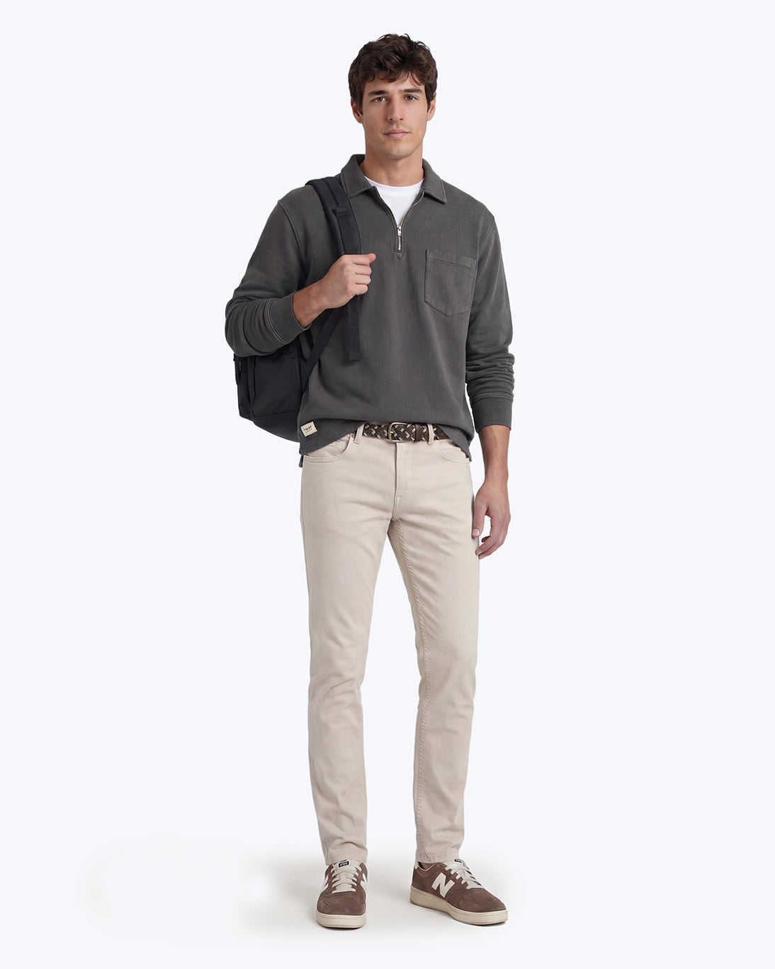 SUDADERA GRIS CON CUELLO POLO TWAY