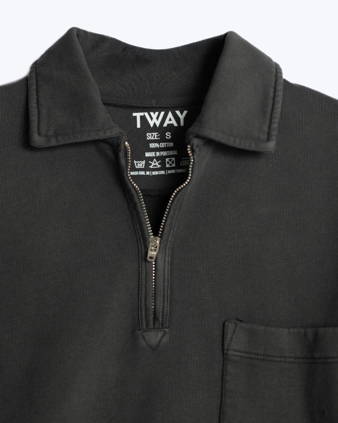 SUDADERA GRIS CON CUELLO POLO TWAY