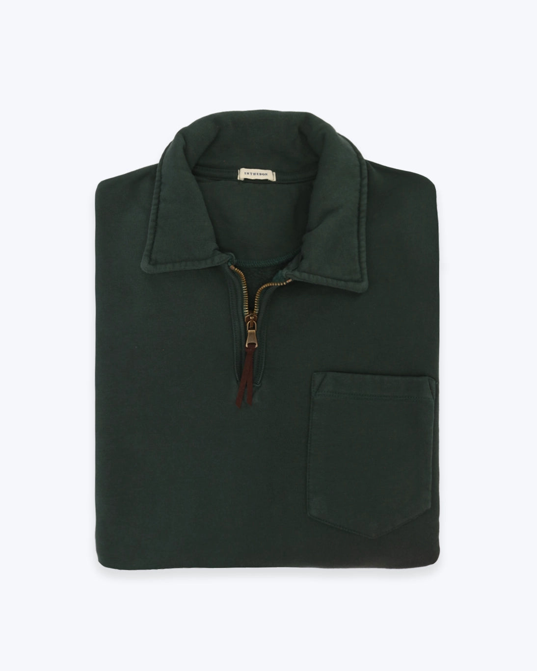 SUDADERA POLO CON CREMALLERA VERDE OSCURO INTHEBOX