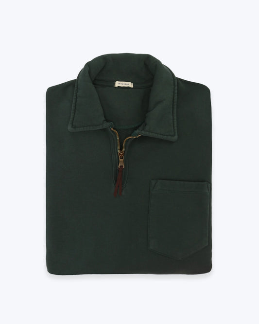 SUDADERA POLO CON CREMALLERA VERDE OSCURO INTHEBOX