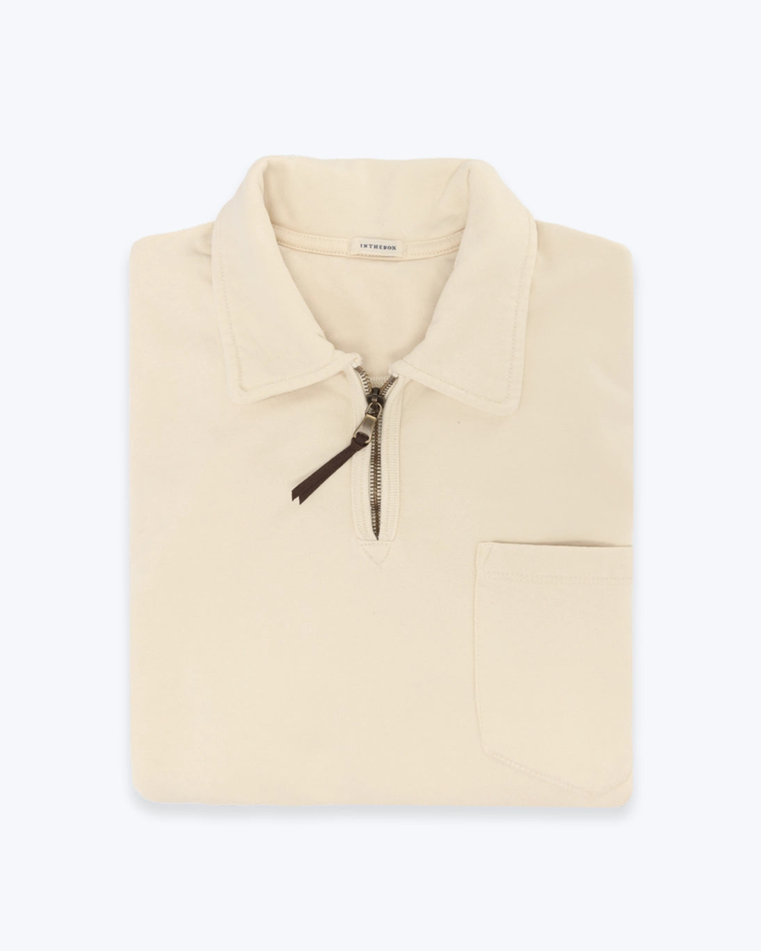SUDADERA POLO CON CREMALLERA BEIGE INTHEBOX