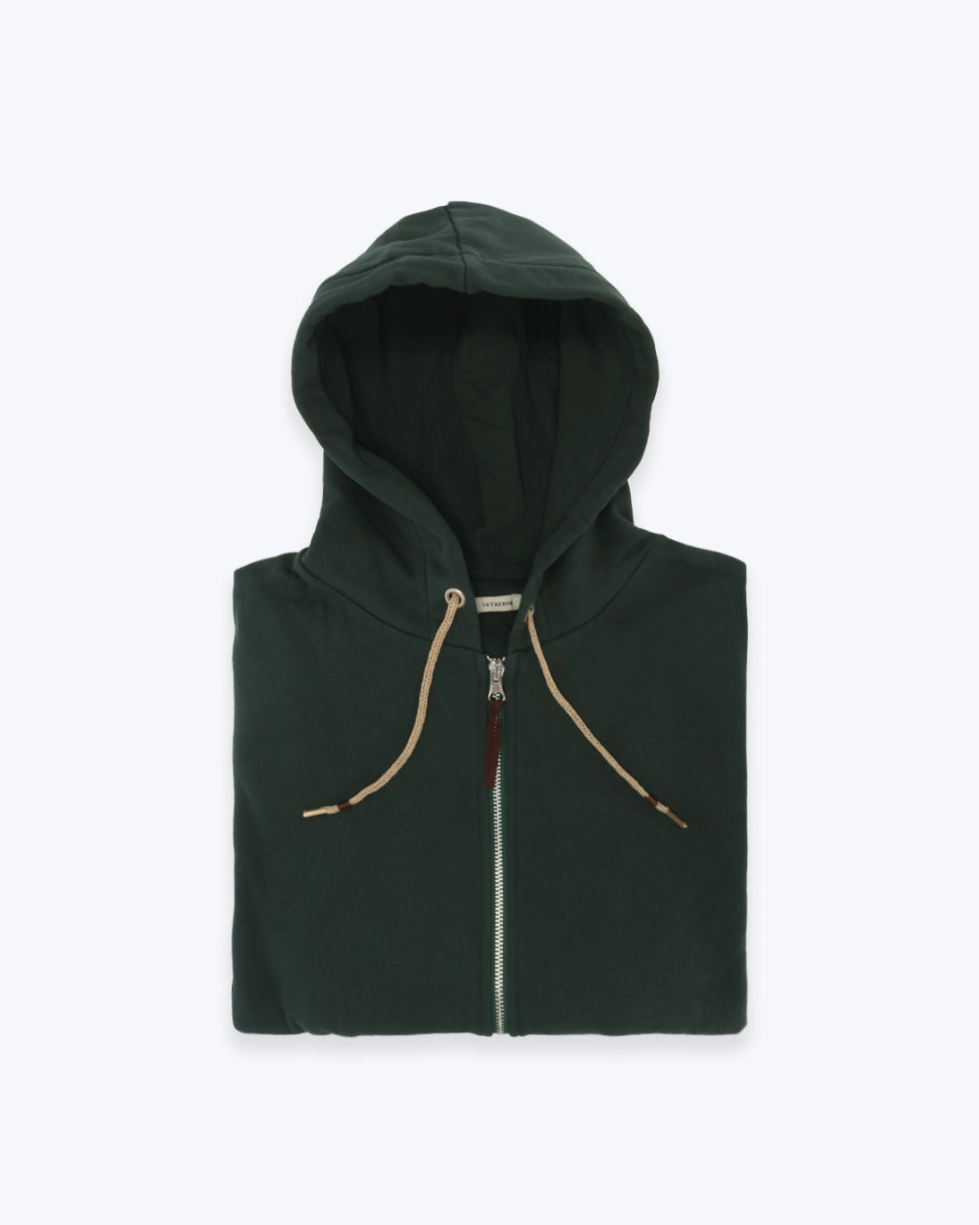 SUDADERA CON CAPUCHA Y CREMALLERA VERDE INTHEBOX