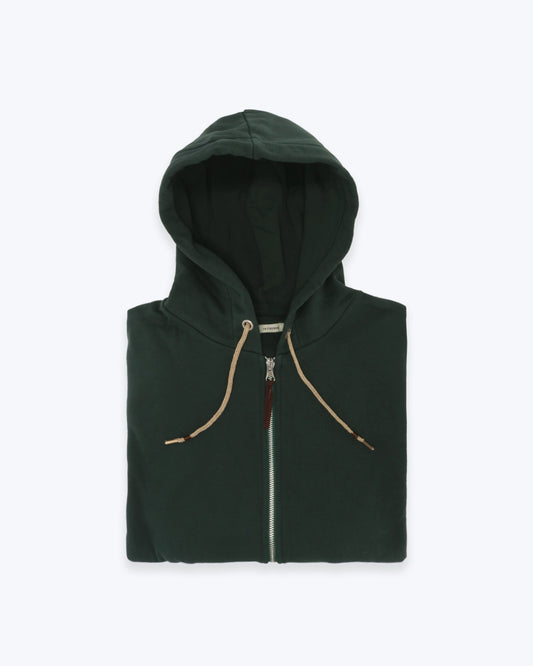 SUDADERA CON CAPUCHA Y CREMALLERA VERDE INTHEBOX