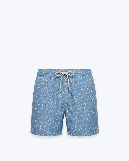 TRAJE DE BAÑO AZUL CLARO PALMERAS MC2