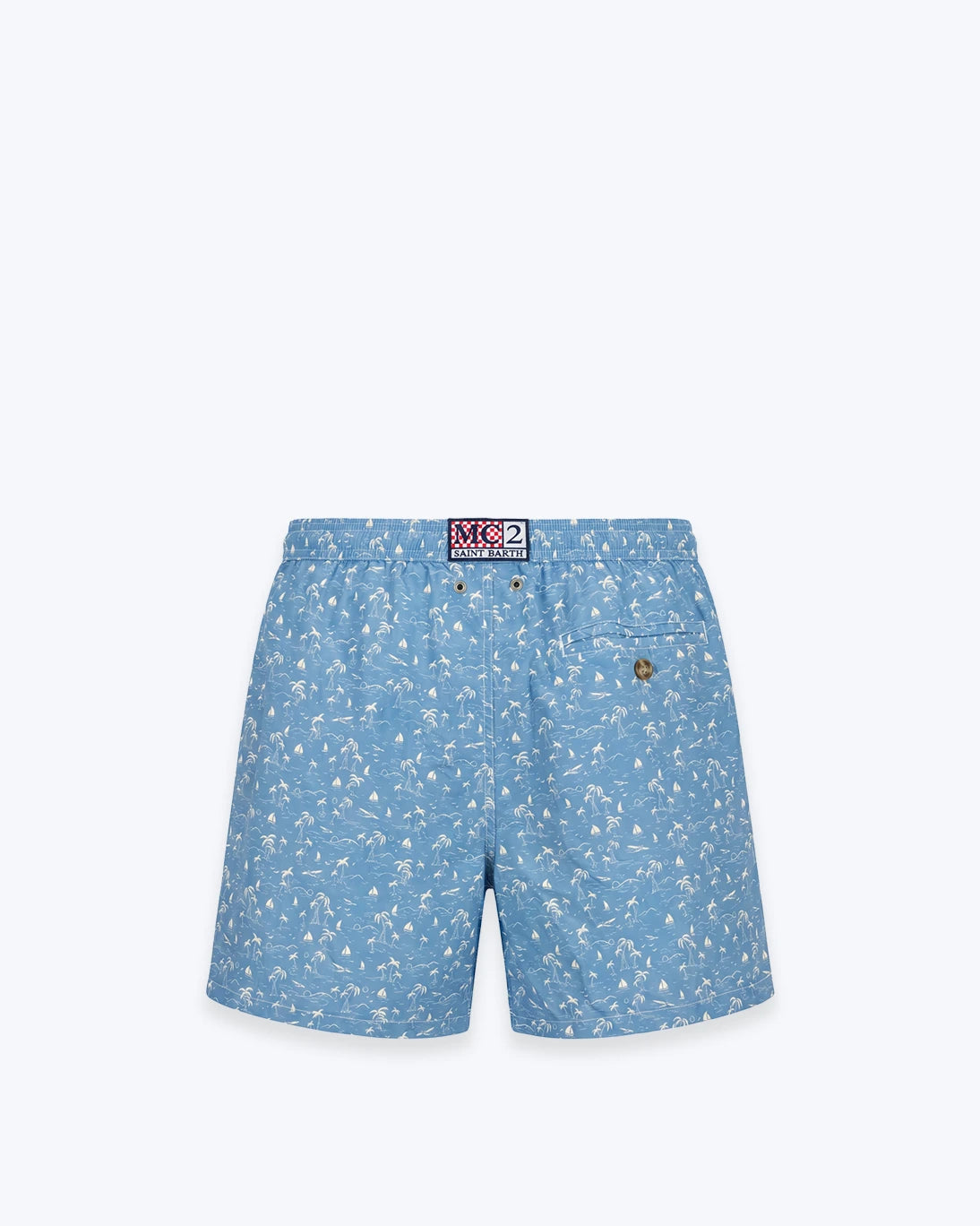 TRAJE DE BAÑO AZUL CLARO PALMERAS MC2