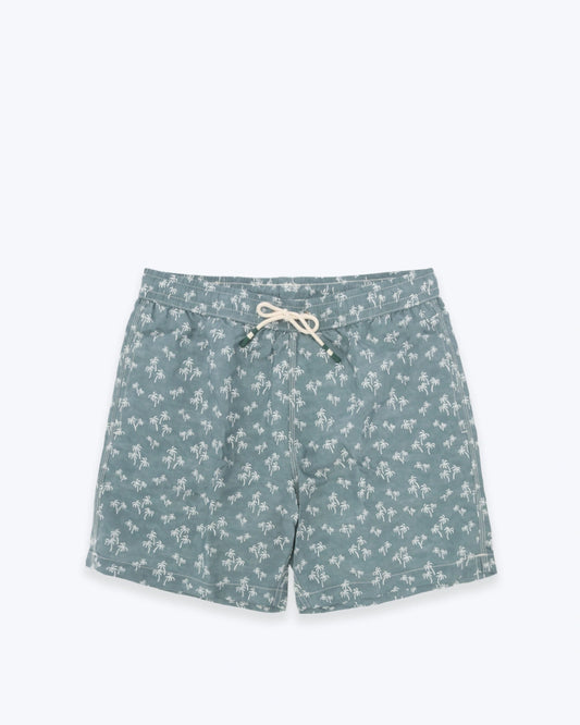 TRAJE DE BAÑO VERDE AGUA CON PALMERAS HARTFORD