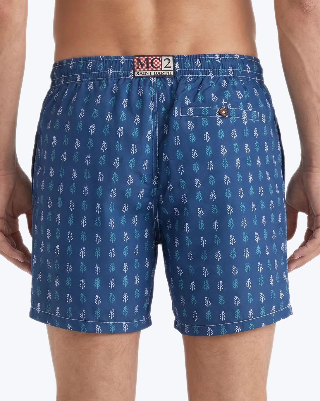 TRAJE DE BAÑO AZUL HOJAS MC2