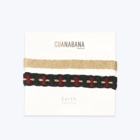 SET 2 PULSERA GUANABANA BURDEOS-BEIGE / U